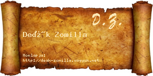 Deák Zomilla névjegykártya